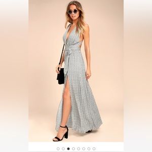 Lulu’s Casablanca Queen Black and White Print Maxi Dress